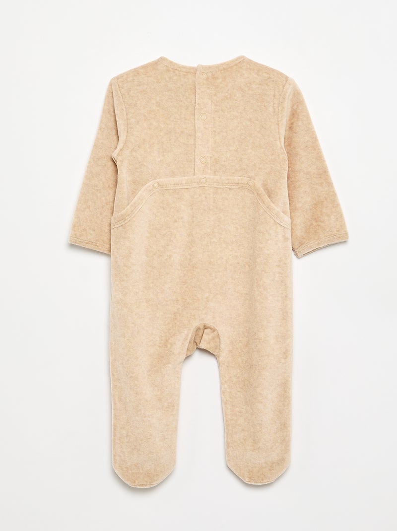 Pijama de terciopelo Beige - Kiabi