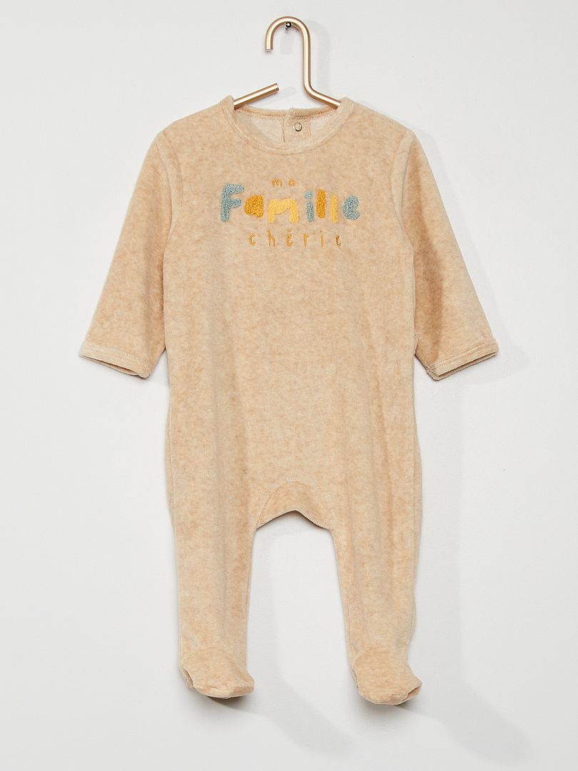 Pijama de terciopelo BEIGE - Kiabi