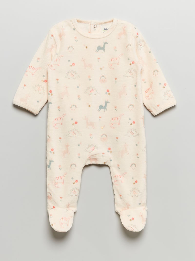 Pijama de terciopelo BEIGE - Kiabi