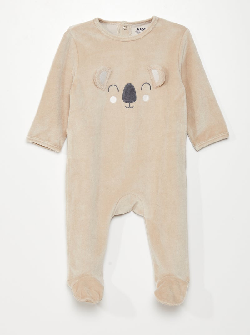 Pijama de terciopelo BLANCO - Kiabi