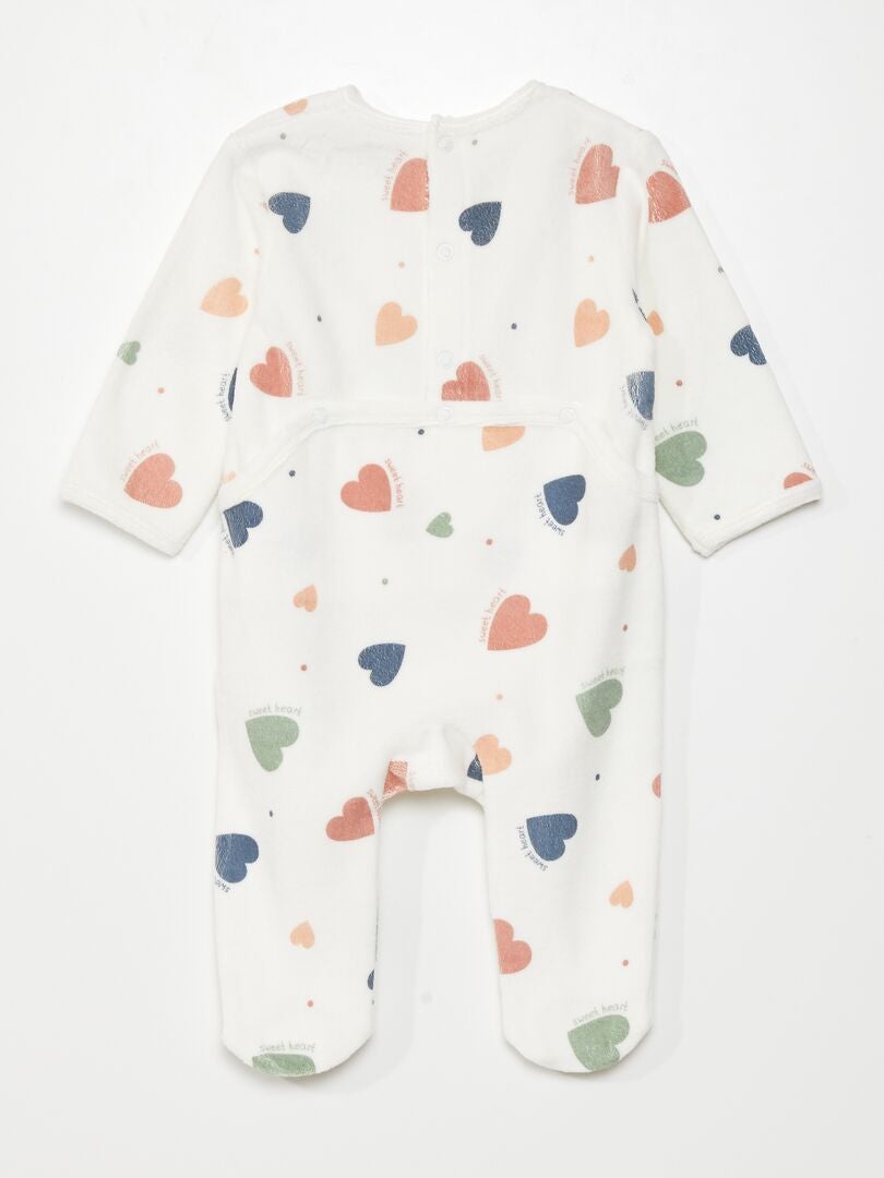 Pijama de terciopelo BLANCO - Kiabi