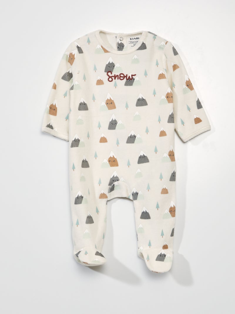 Pijama de terciopelo BLANCO - Kiabi