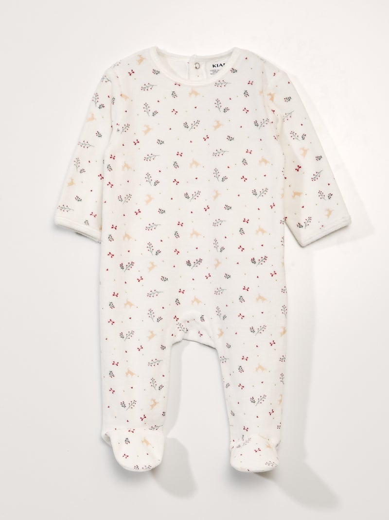 Pijama de terciopelo BLANCO - Kiabi