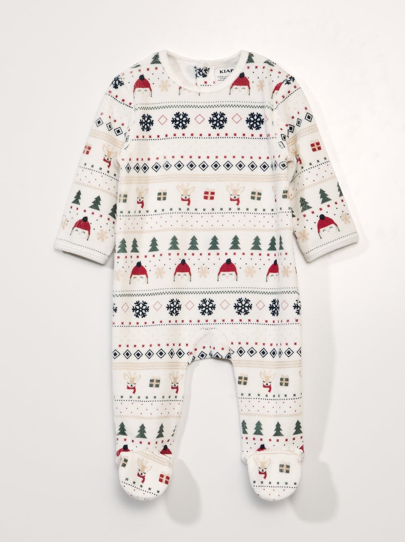 Pijama de terciopelo BLANCO - Kiabi