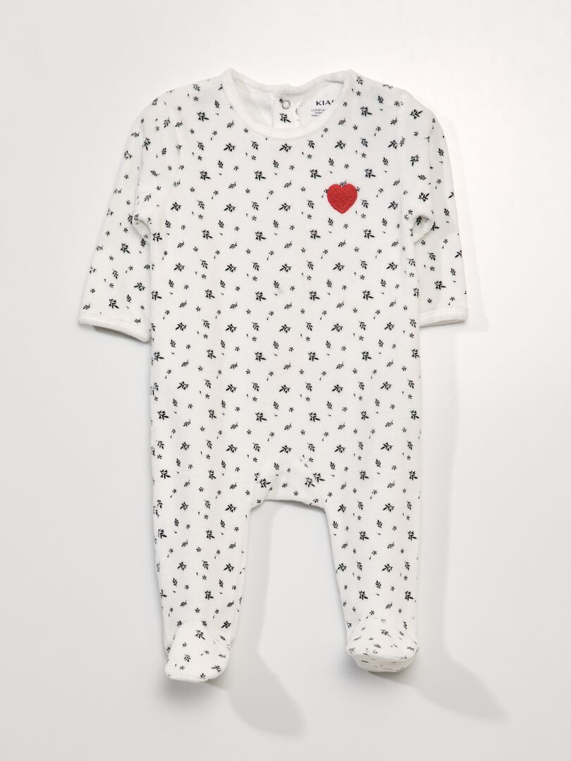 Pijama de terciopelo BLANCO - Kiabi