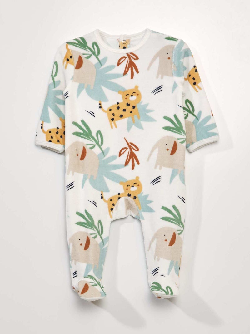 Pijama de terciopelo BLANCO - Kiabi