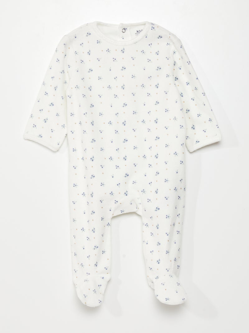 Pijama de terciopelo BLANCO - Kiabi