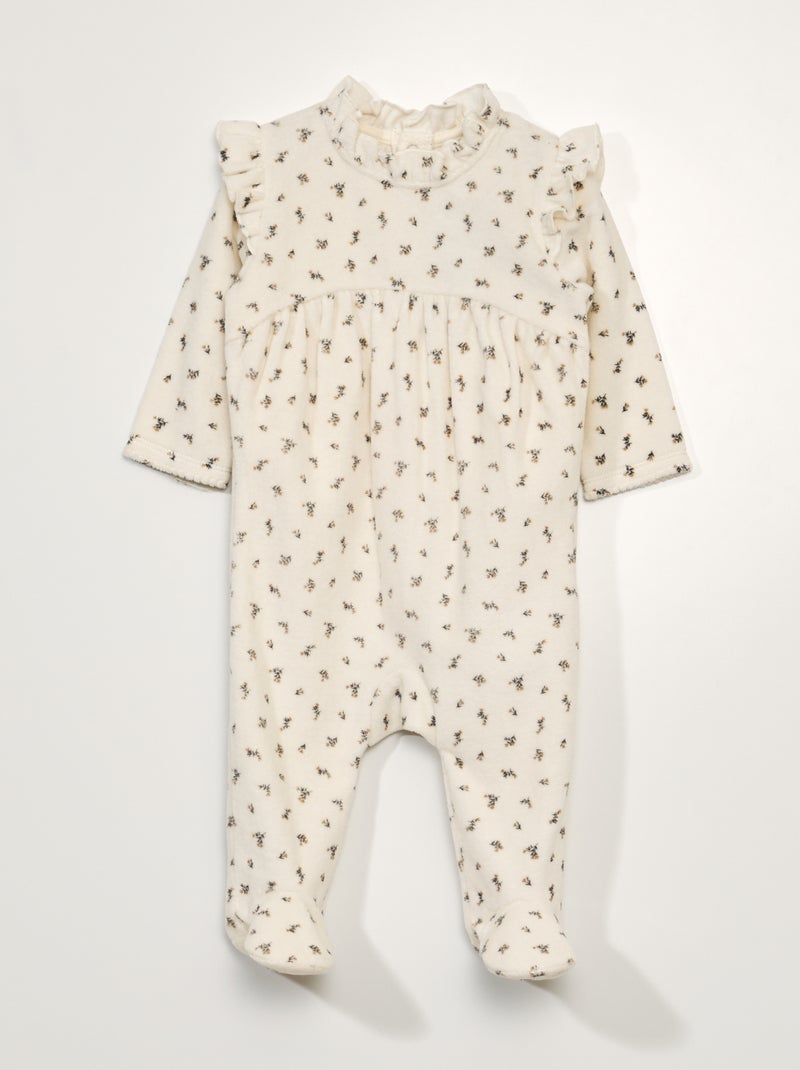Pijama de terciopelo BLANCO - Kiabi