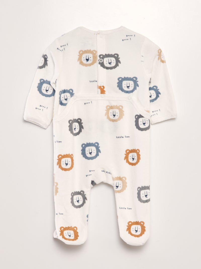 Pijama de terciopelo BLANCO - Kiabi