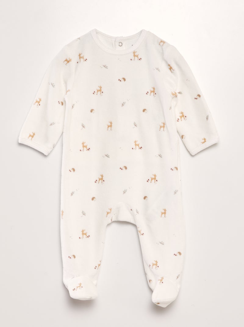 Pijama de terciopelo BLANCO - Kiabi