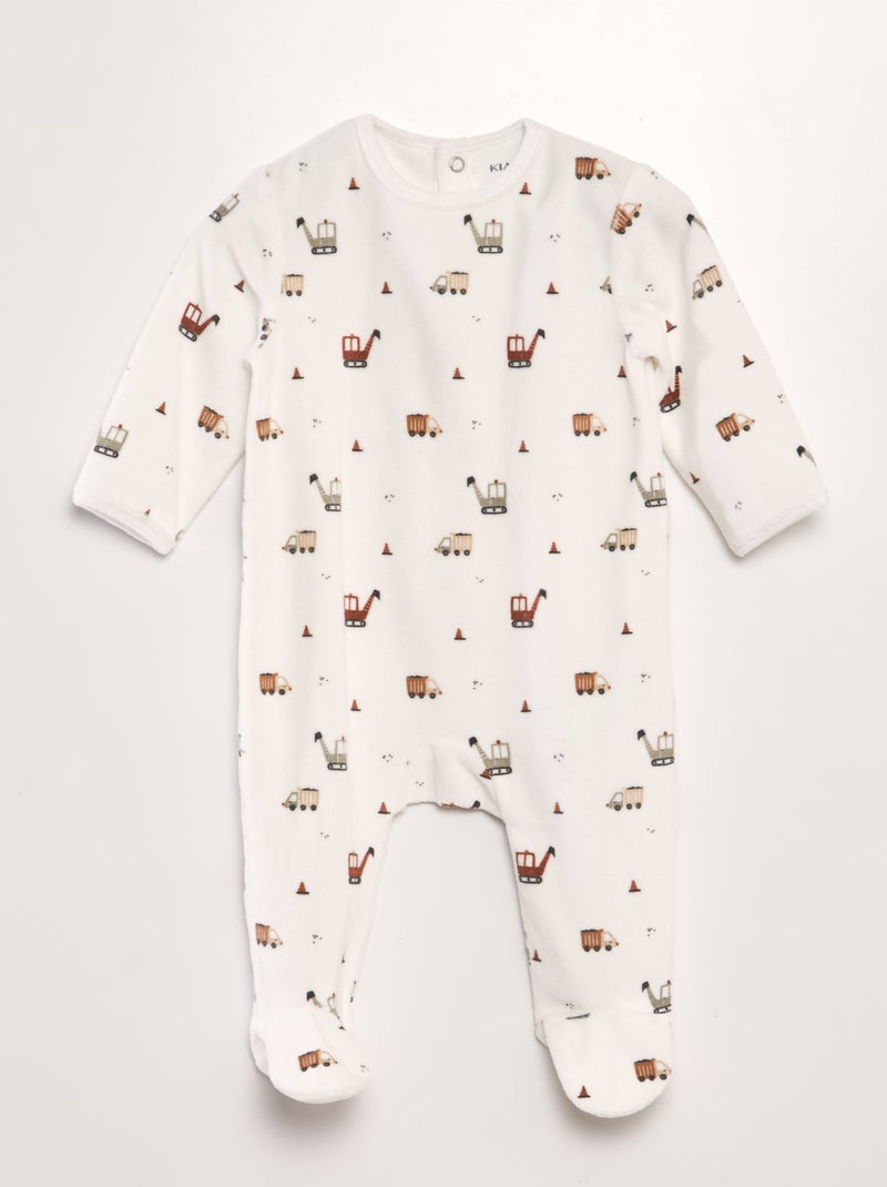 Pijama de terciopelo BLANCO - Kiabi