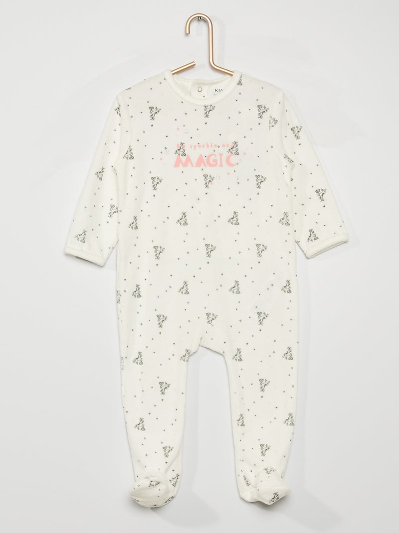 Pijama de terciopelo BLANCO - Kiabi