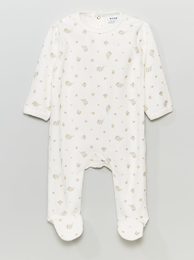 Pijama de terciopelo BLANCO - Kiabi
