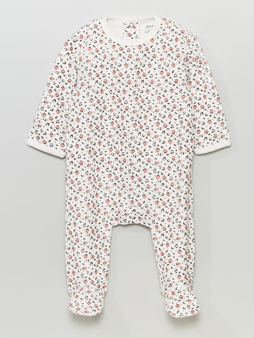 Pijama de terciopelo BLANCO - Kiabi