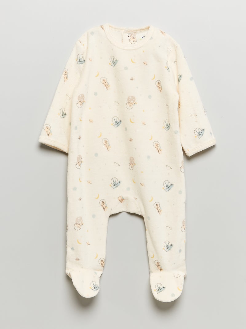 Pijama de terciopelo BLANCO - Kiabi
