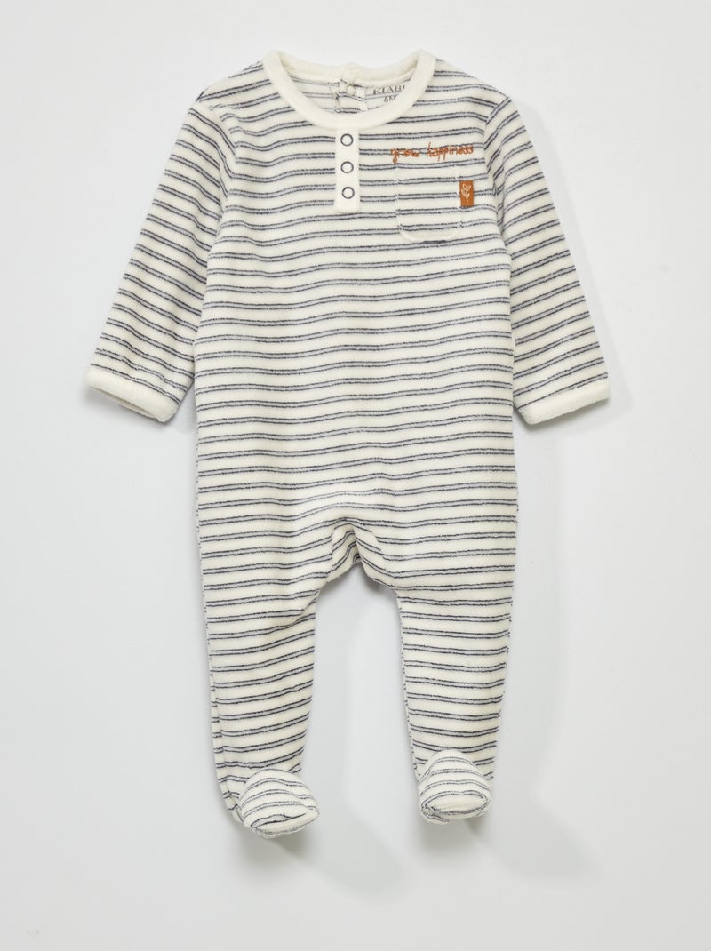 Pijama de terciopelo BLANCO - Kiabi