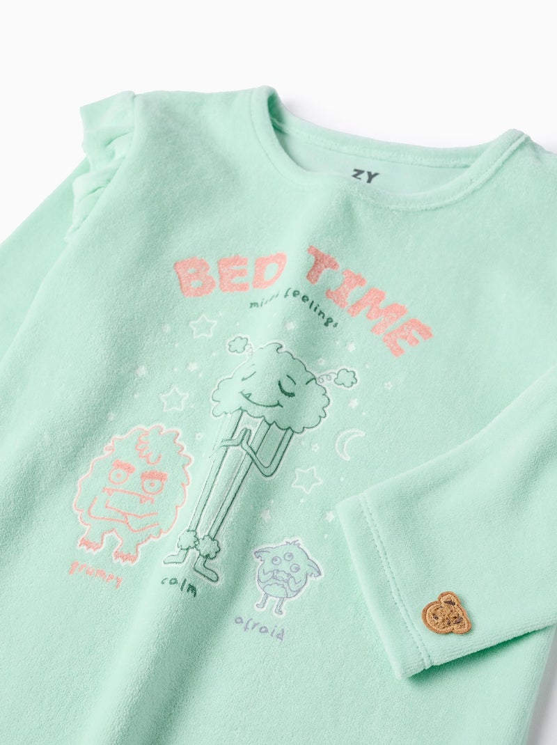 Pijama de terciopelo brilla en la oscuridad Verde claro - Kiabi