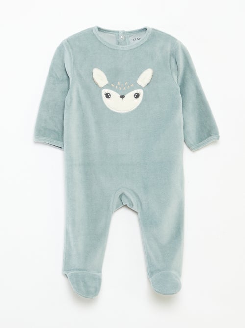 Pijama de terciopelo con adorno - Kiabi