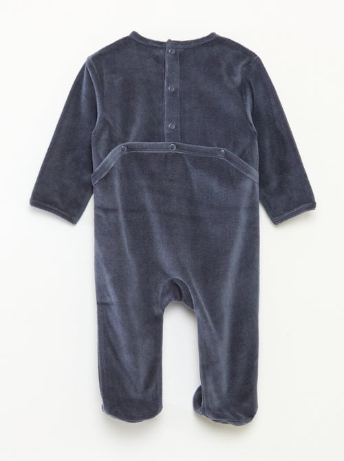 Pijama de terciopelo con adorno - Kiabi