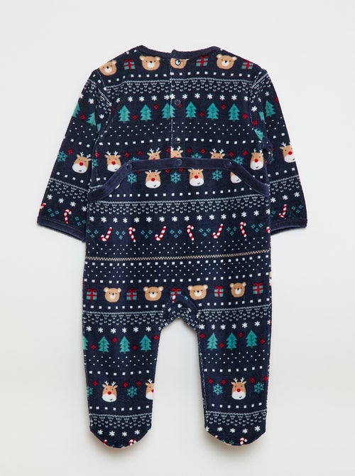 Pijama de terciopelo con adorno - Kiabi