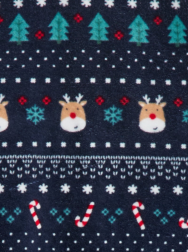 Pijama de terciopelo con adorno Azul - Kiabi