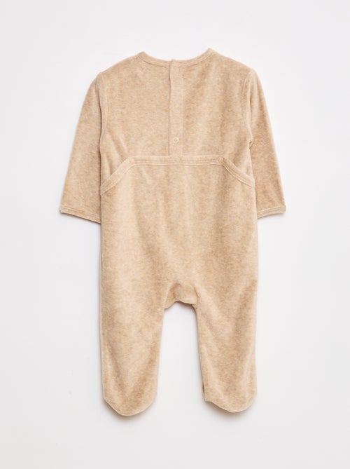 Pijama de terciopelo con adorno - Kiabi