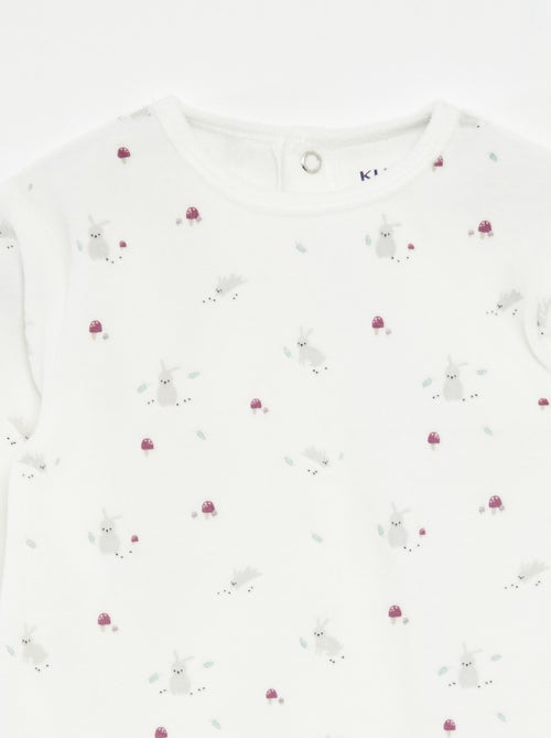 Pijama de terciopelo con adorno - Kiabi