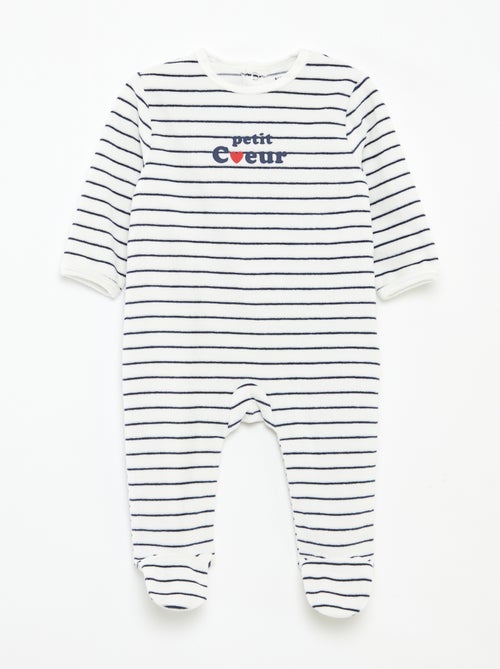 Pijama de terciopelo con adorno - Kiabi