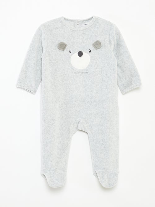 Pijama de terciopelo con adorno - Kiabi