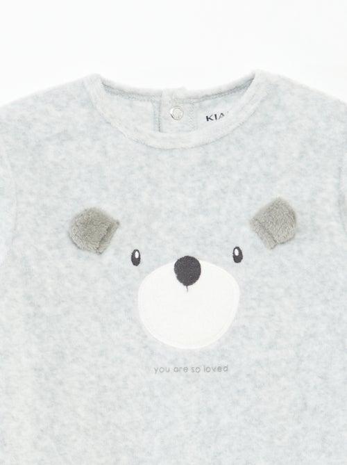 Pijama de terciopelo con adorno - Kiabi