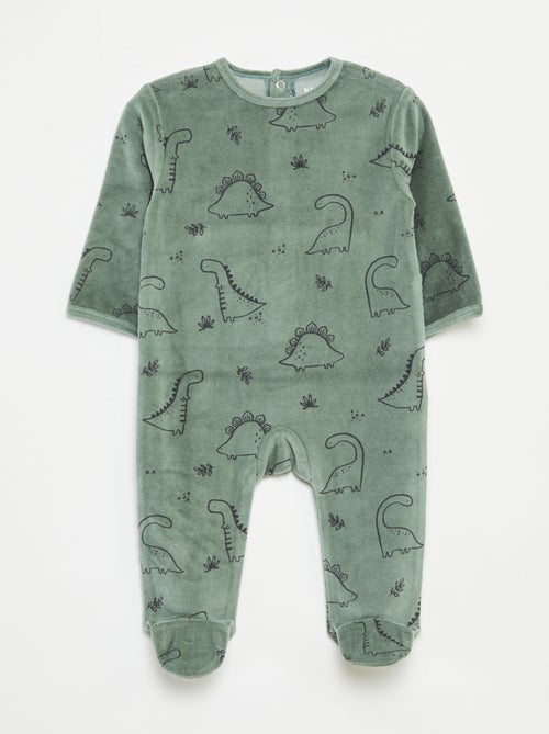 Pijama de terciopelo con adorno - Kiabi