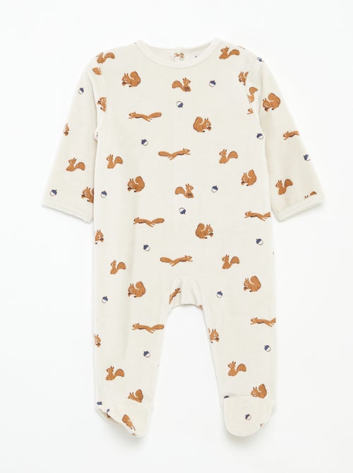 Pijama de terciopelo con adorno - Kiabi