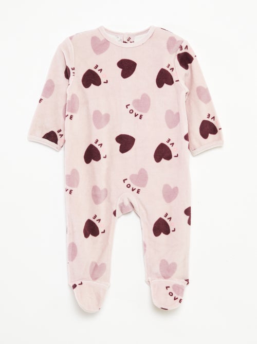 Pijama de terciopelo con adorno - Kiabi