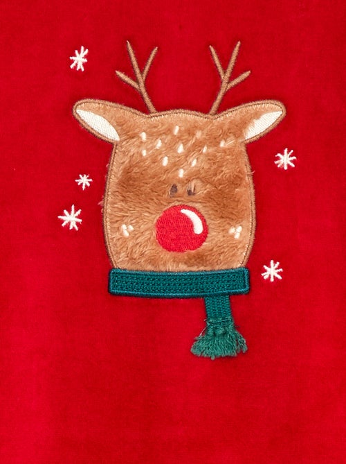 Pijama de terciopelo con adorno - Kiabi