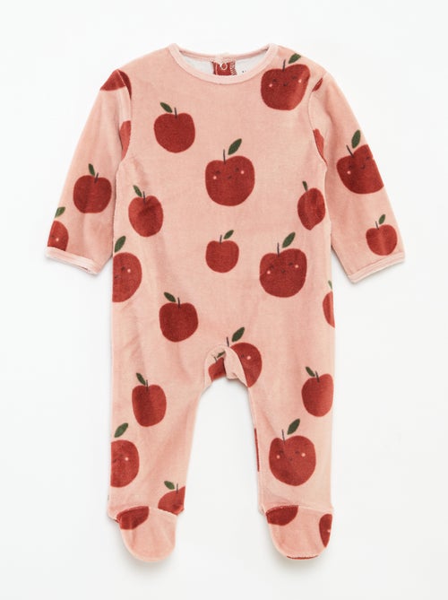 Pijama de terciopelo con adorno - Kiabi