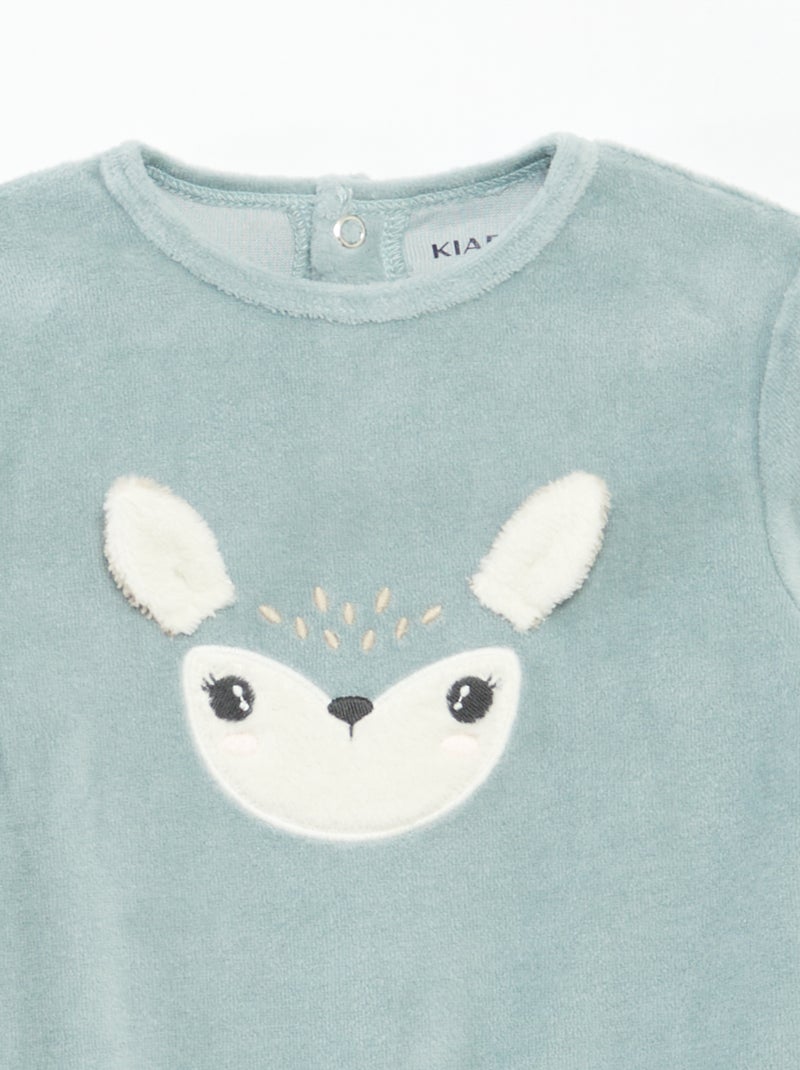 Pijama de terciopelo con animación Azul - Kiabi