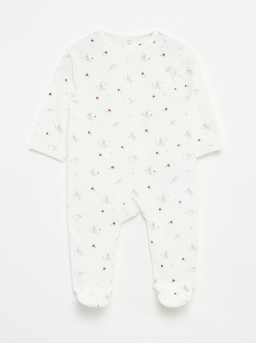 Pijama de terciopelo con animación - Kiabi