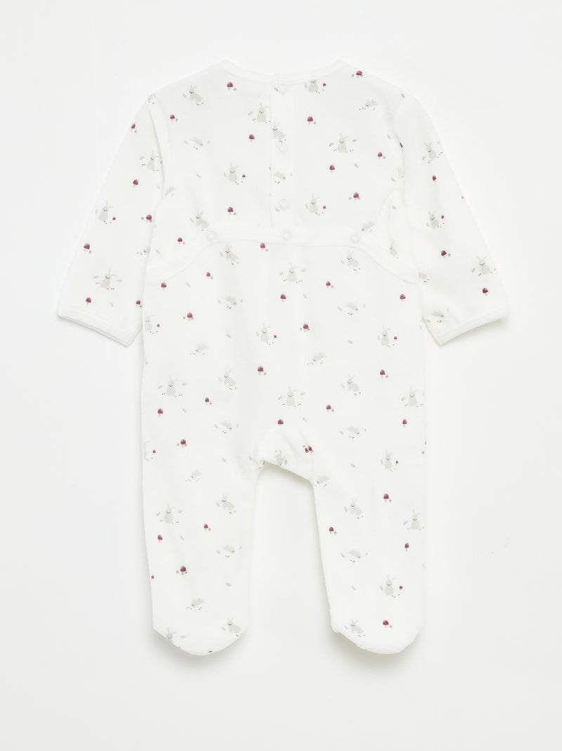Pijama de terciopelo con animación Beige - Kiabi