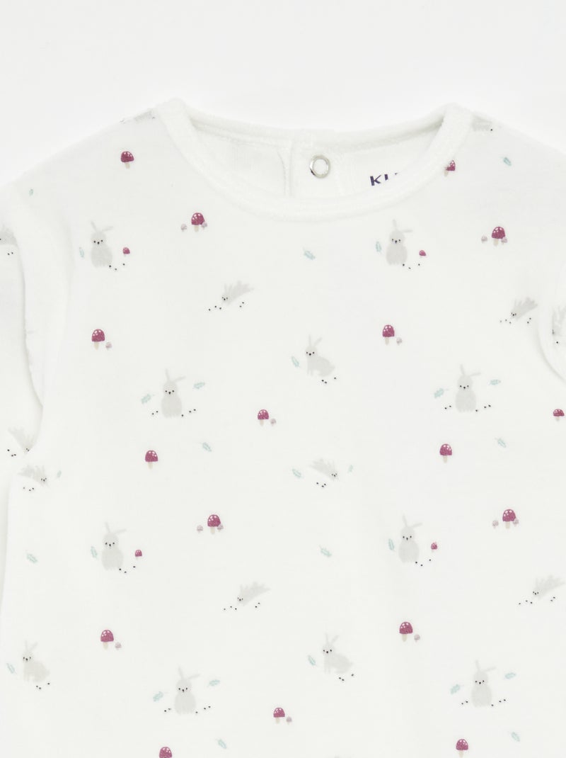 Pijama de terciopelo con animación Beige - Kiabi