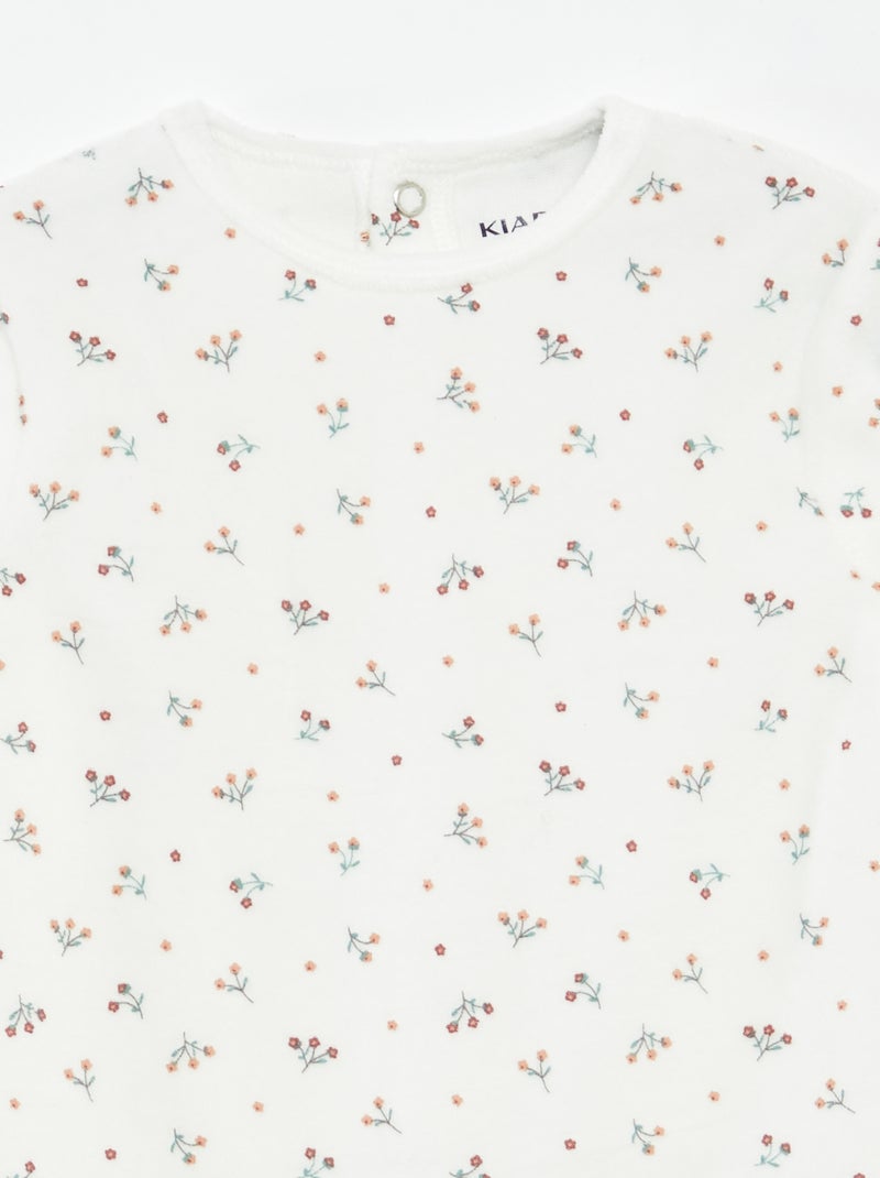 Pijama de terciopelo con animación Beige - Kiabi