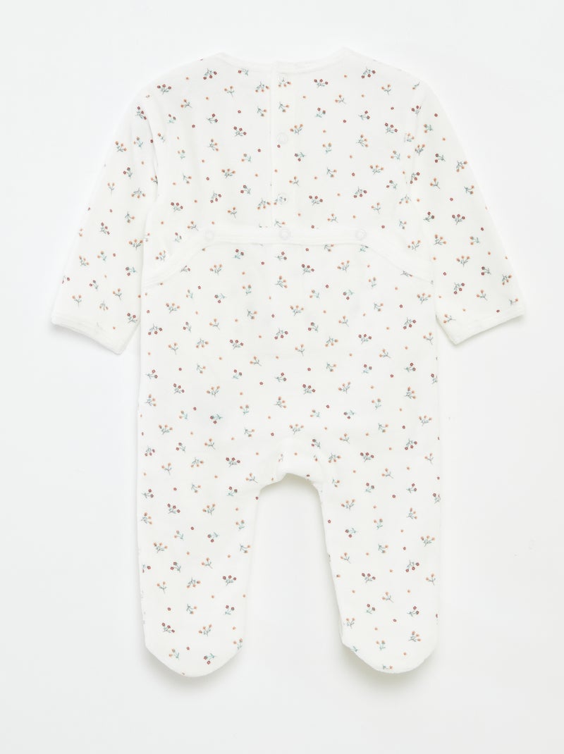 Pijama de terciopelo con animación Beige - Kiabi