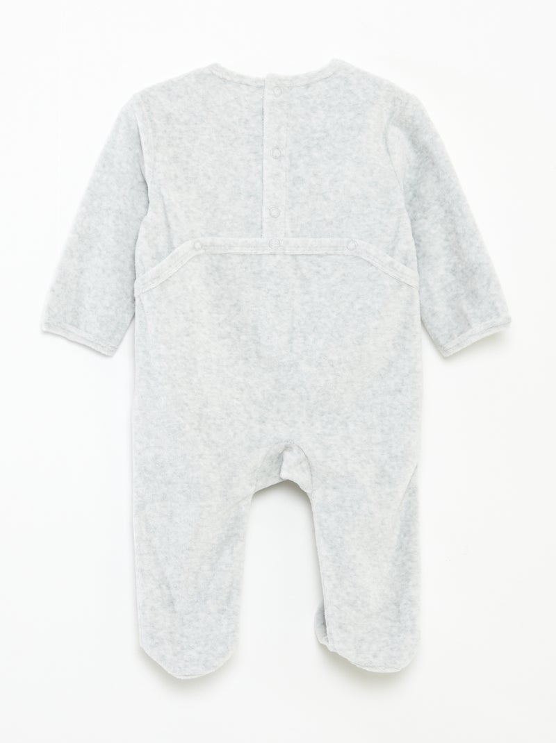 Pijama de terciopelo con animación Gris - Kiabi