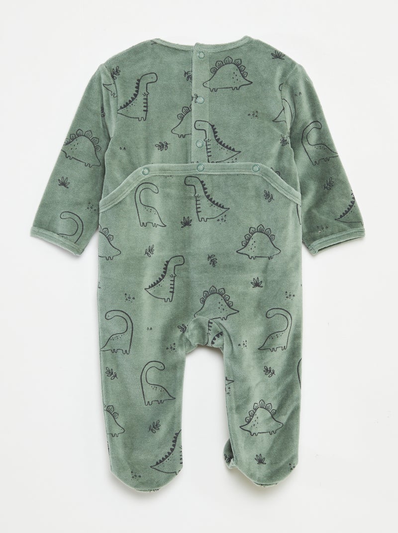 Pijama de terciopelo con animación Kaki - Kiabi