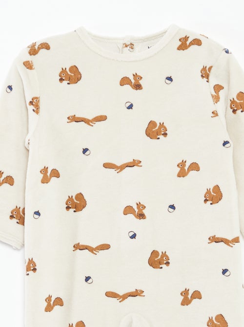 Pijama de terciopelo con animación - Kiabi