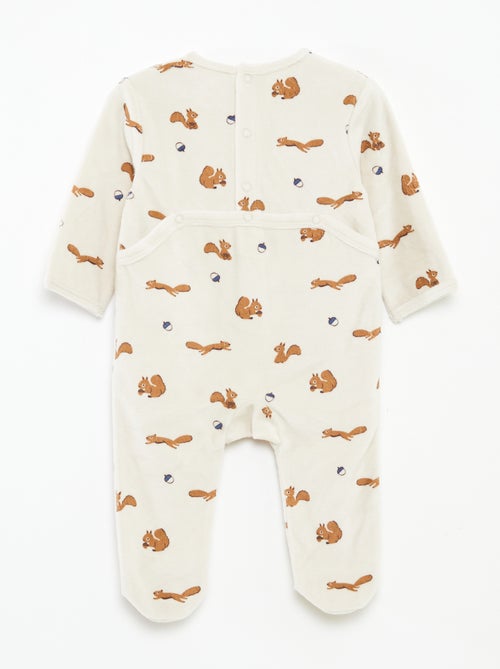 Pijama de terciopelo con animación - Kiabi