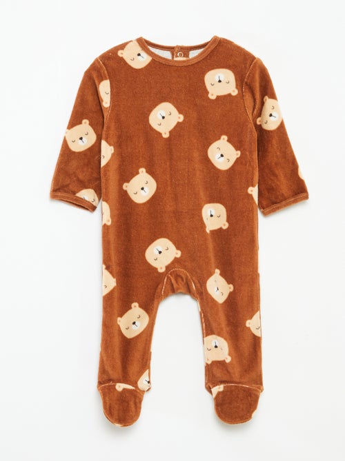 Pijama de terciopelo con animación - Kiabi