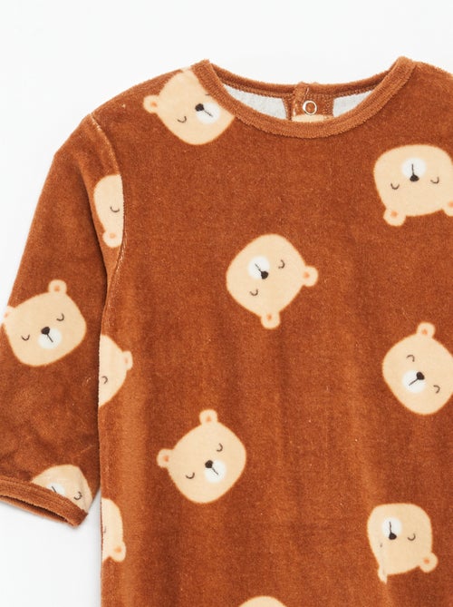 Pijama de terciopelo con animación - Kiabi