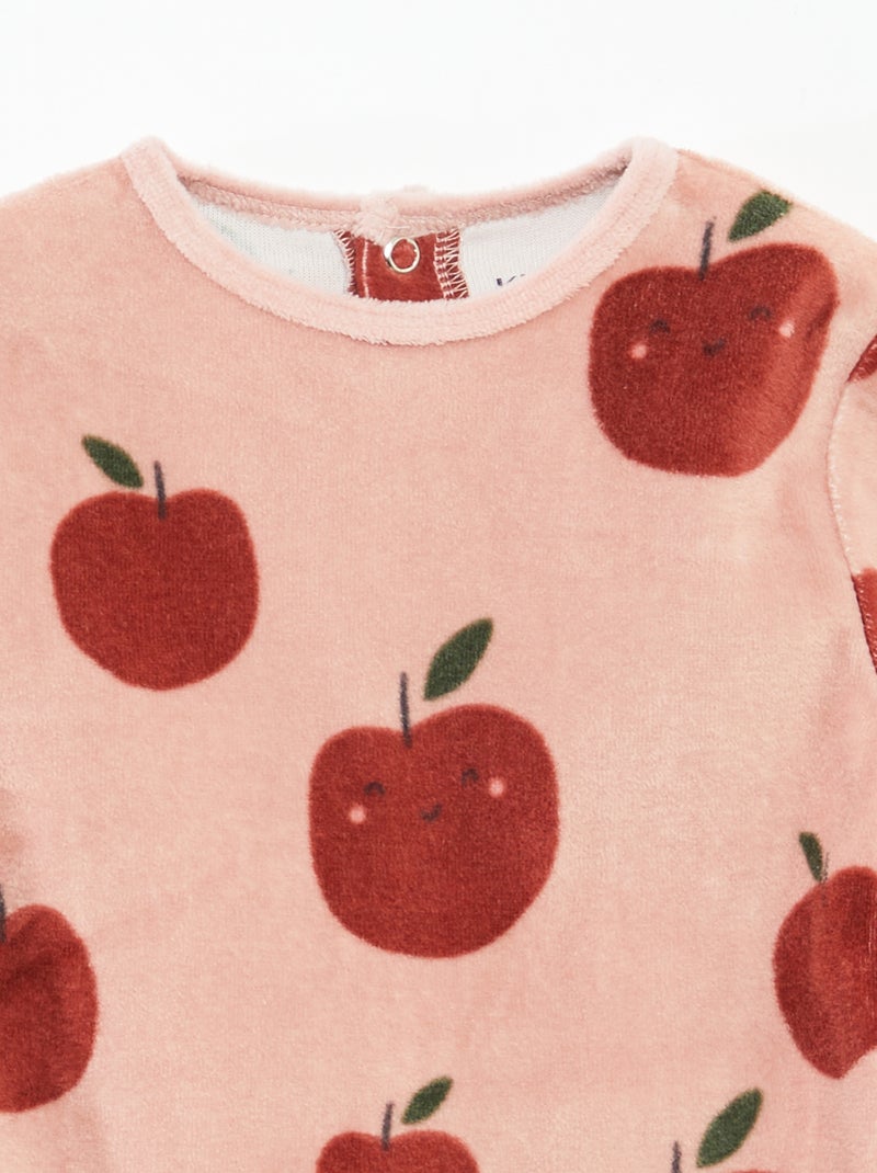 Pijama de terciopelo con animación Rosa - Kiabi