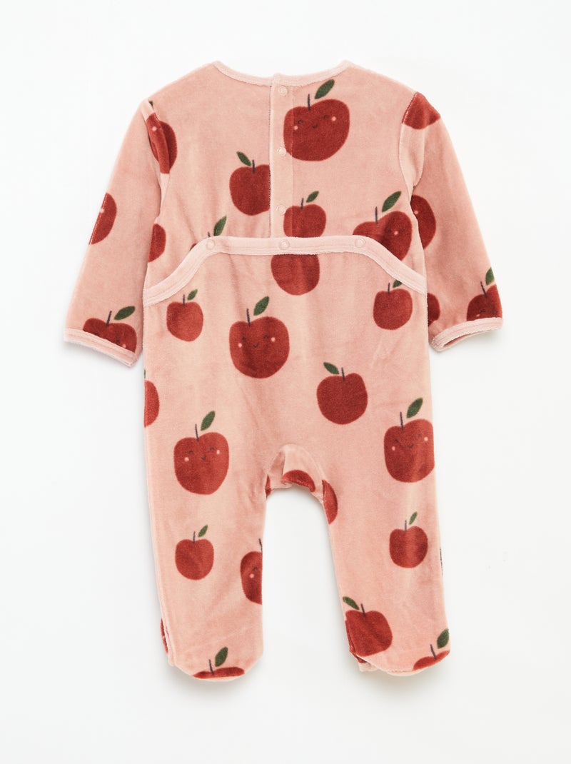 Pijama de terciopelo con animación Rosa - Kiabi