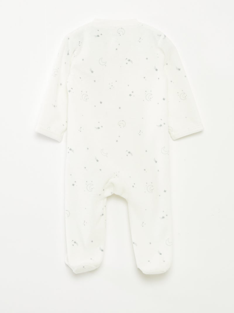 Pijama de terciopelo con cremallera Gris - Kiabi